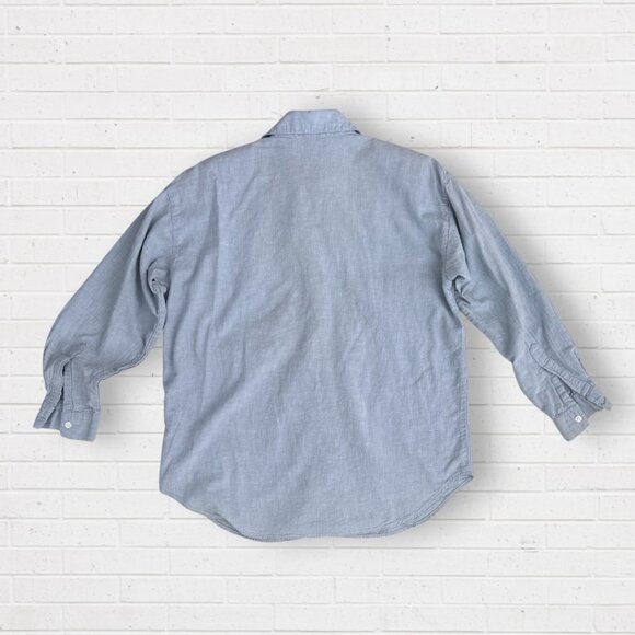 BOOM Vintage Western 90s Quilted Embroidered Patchwork Chambray Denim Blouse S - Picture 3 of 6